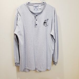 Vintage Looney Tunes men's gray long sleeves Henley sweatshirt  size L